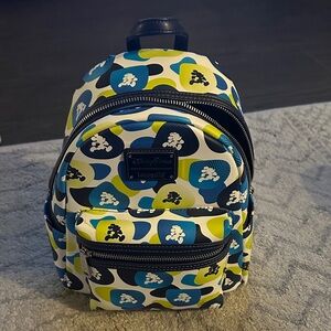 Loungefly Blue and Yellow Patterned Backpack